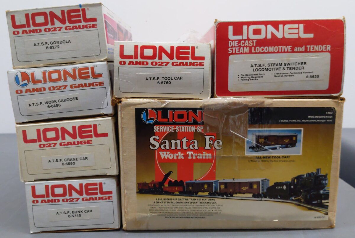 Lionel 9-1632 O Gauge Santa Fe Work Train Steam Train Set EX/Box