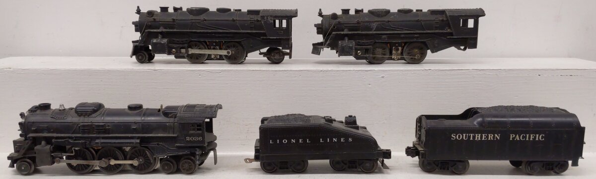 Marx & Lionel O Gauge Vintage Steam Locomotives & Tenders #666,666,2036 [5] VG