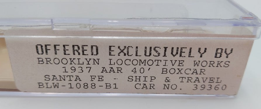 BLW 1088-B1 N Scale Santa Fe 1937 AAR 40' Boxcar #39360 VG/Box