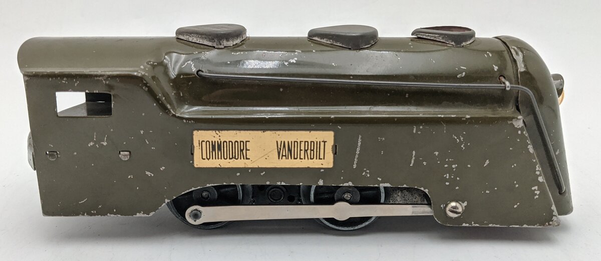 Marx 597 Vintage O 0-4-0 Olive Drab Commodore Vanderbilt Steam Locomotive VG