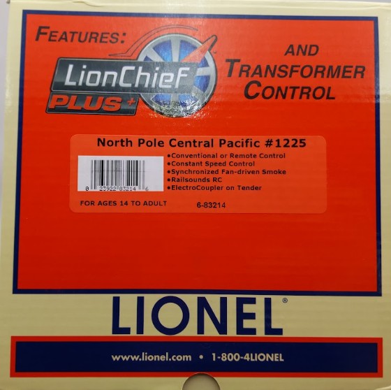 Lionel 6-83214 O North Pole Central LionChief Plus 4-6-2 Pacific Steam Loco #25 EX/Box