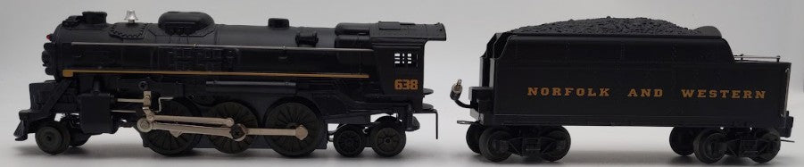 Lionel 6-18638 O Gauge Norfolk & Western 2-6-4 Steam Loco & Tender #638 EX/Box