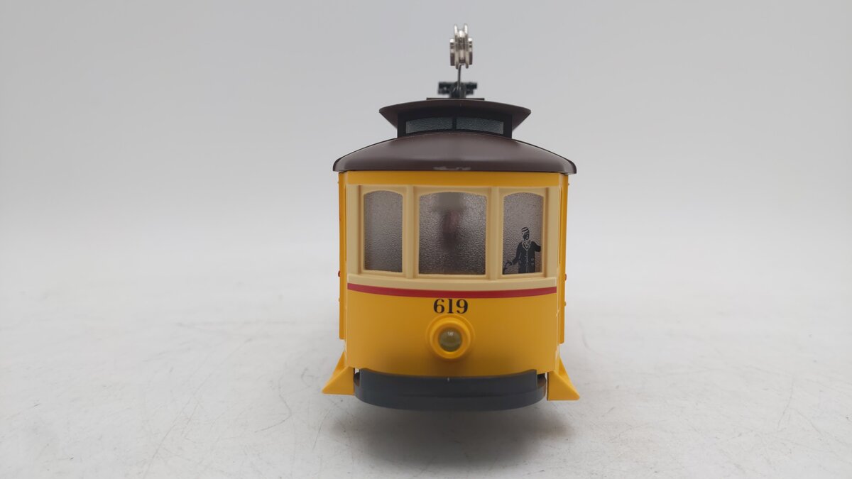 MTH 30-5141 Market Street Trolley Bump-n-Go Trolley Electric Locomotive #619 EX/Box