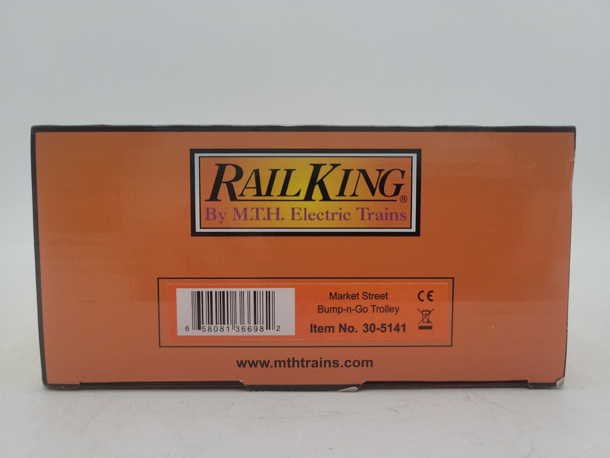 MTH 30-5141 Market Street Trolley Bump-n-Go Trolley Electric Locomotive #619 EX/Box