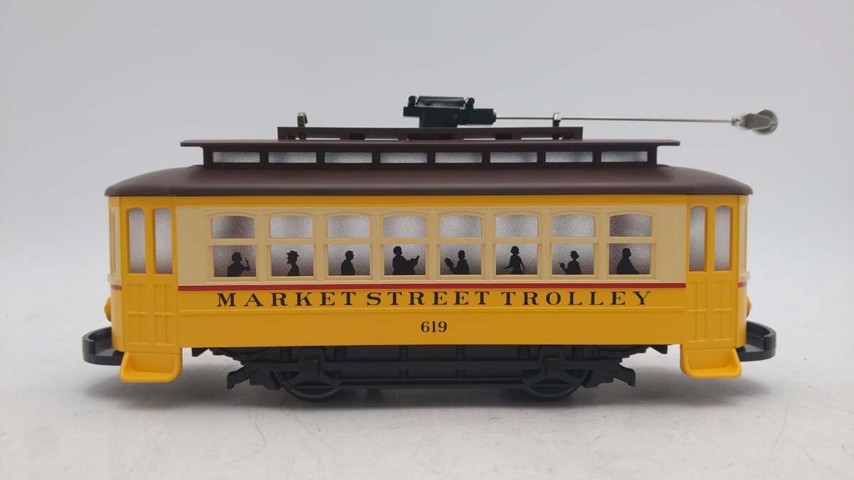 MTH 30-5141 Market Street Trolley Bump-n-Go Trolley Electric Locomotive #619 EX/Box