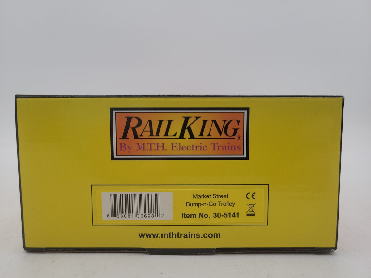 MTH 30-5141 Market Street Trolley Bump-n-Go Trolley Electric Locomotive #619 EX/Box
