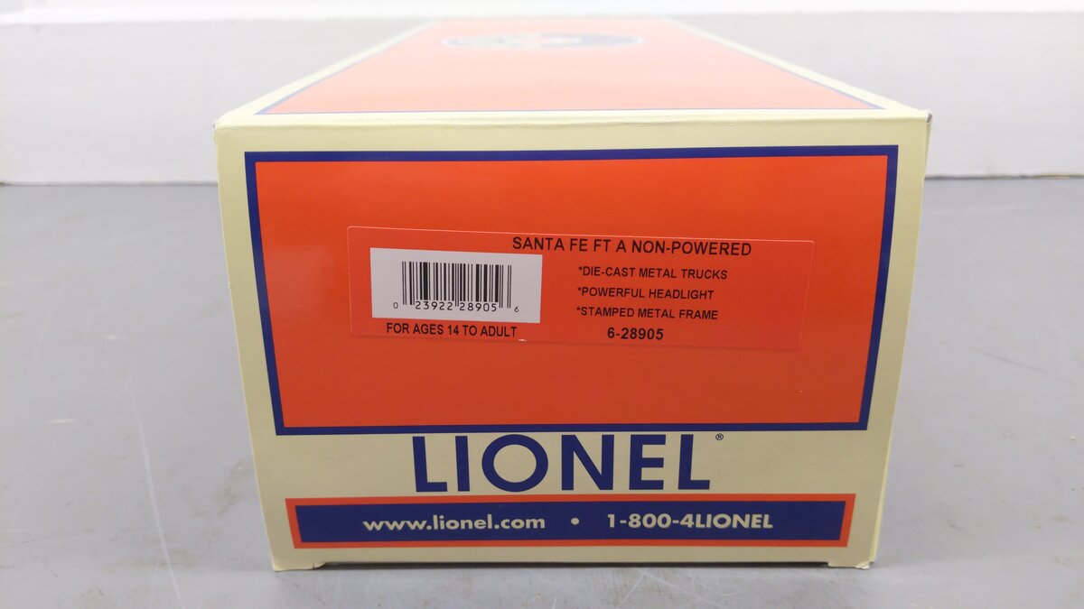 Lionel 6-28905 O Santa Fe Non-Powered FT Diesel Locomotive #160 EX/Box