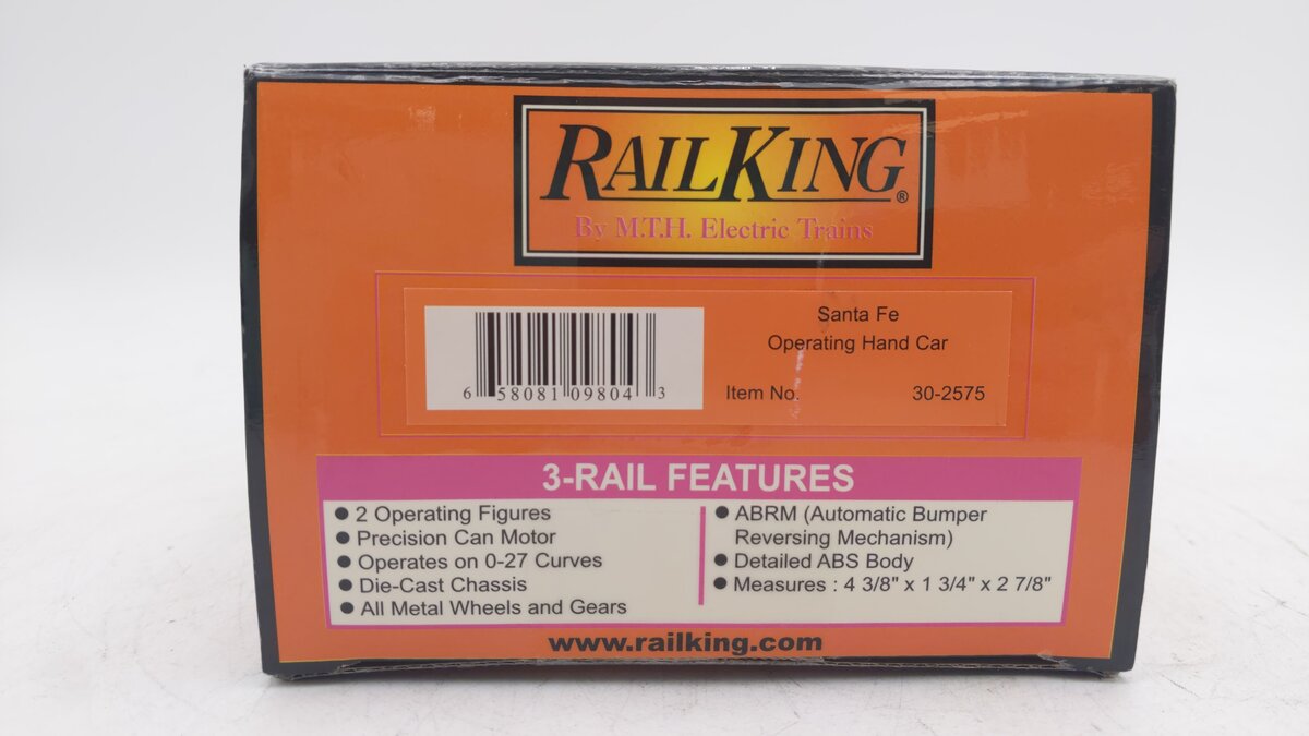 MTH 30-2575 Santa Fe Operating Hand Car EX/Box