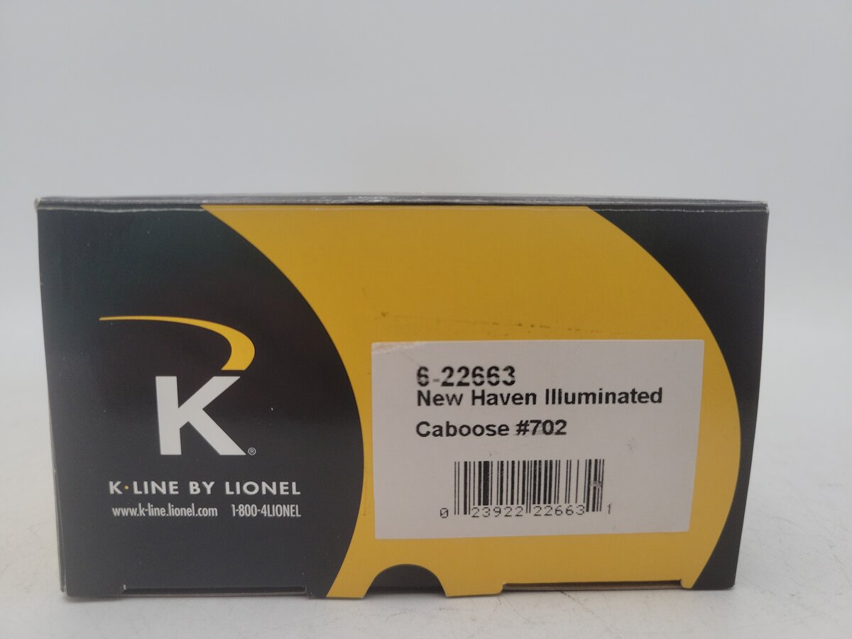 K-Line 6-22663 O New Haven Illuminated Caboose #702 VG/Box