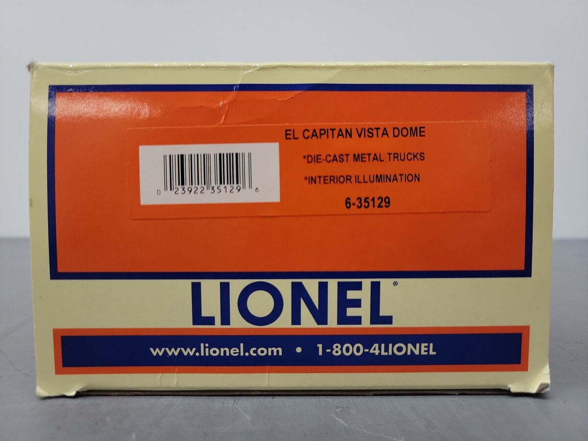 Lionel 6-35129 O Gauge Santa Fe El Capitan Vista Dome Car #3153 EX/Box