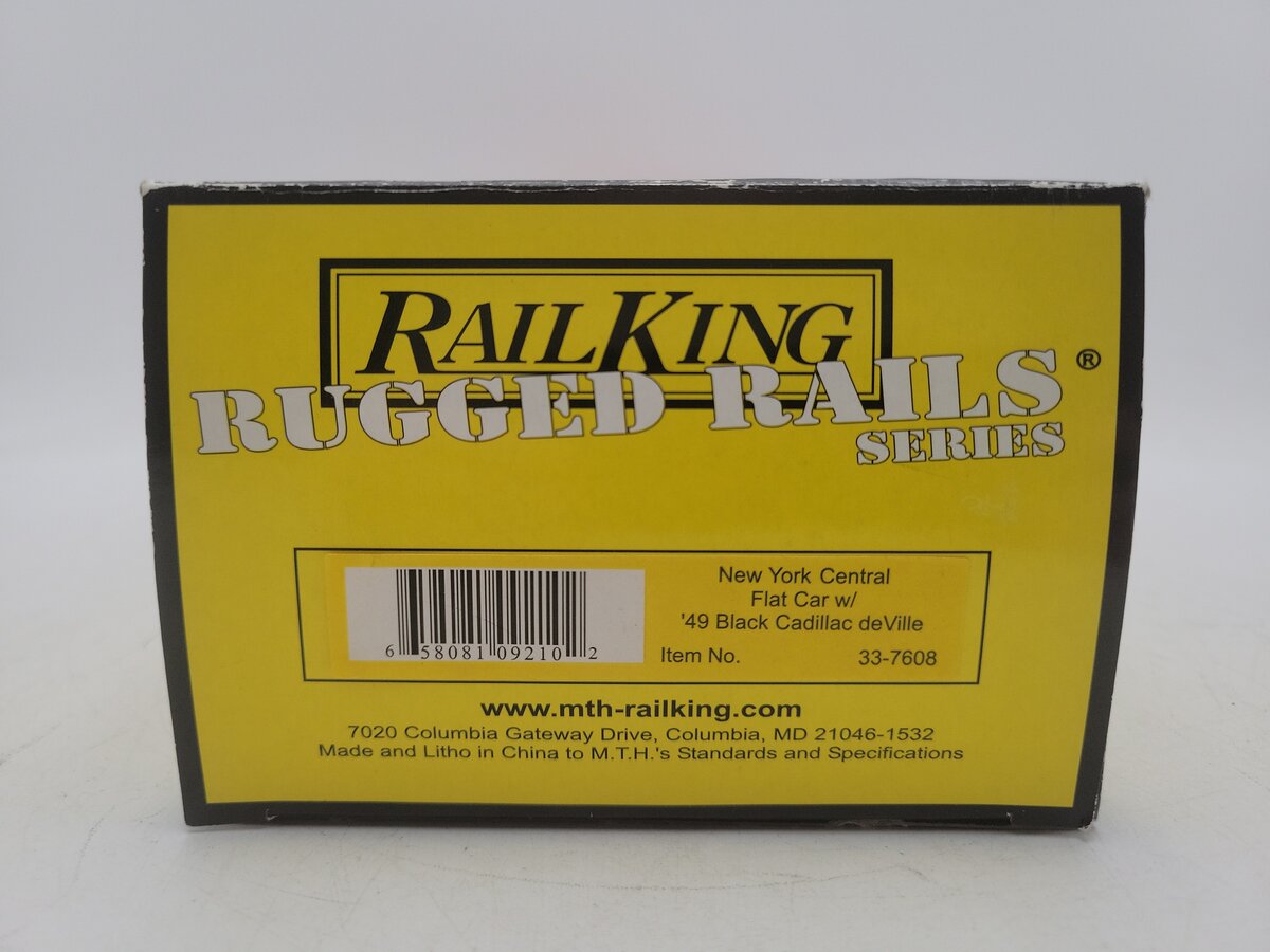 MTH 33-7608 O Gauge NYC Flat Car w/'49 Black Cadillac EX/Box