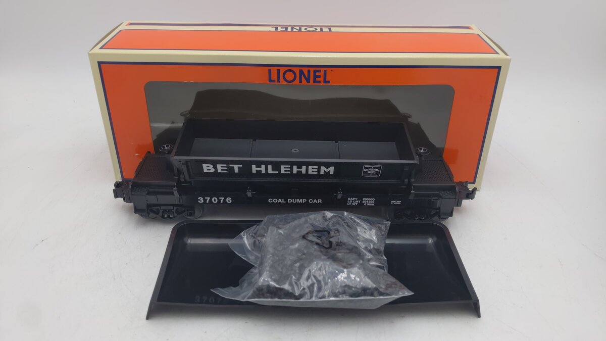 Lionel 6-37076 O Bethlehem Steel Coal Dump Car EX/Box