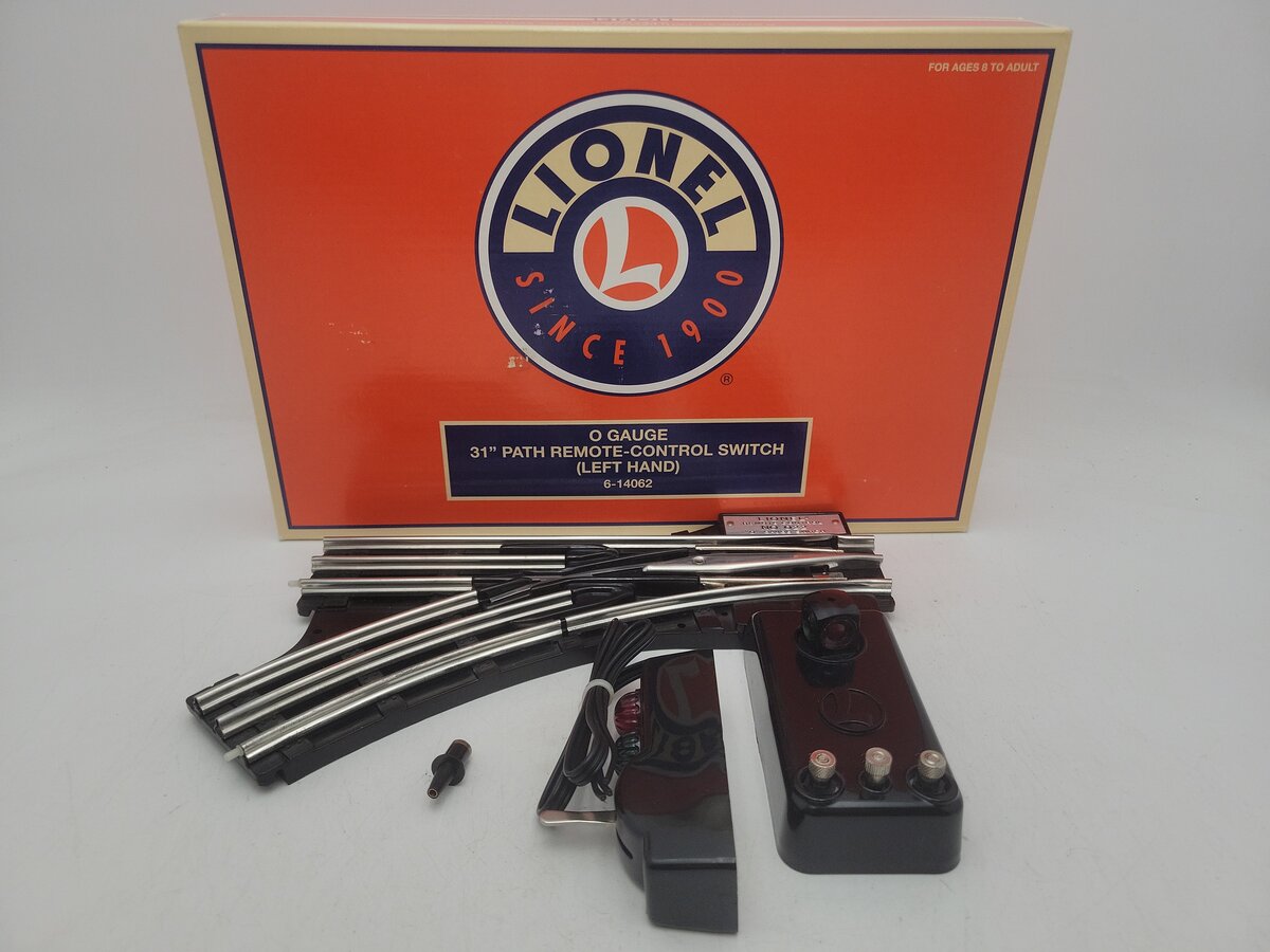 Lionel 6-14062 O Gauge Remote-Control 022 Left Hand Switch Turnout EX/Box