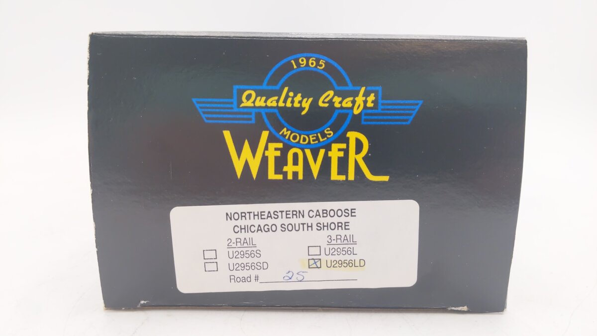 Weaver U2956LD O Gauge Chicago South Shore Caboose #25 (3 Rail) EX/Box