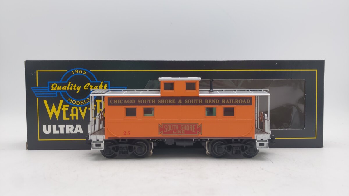 Weaver U2956LD O Gauge Chicago South Shore Caboose #25 (3 Rail) EX/Box