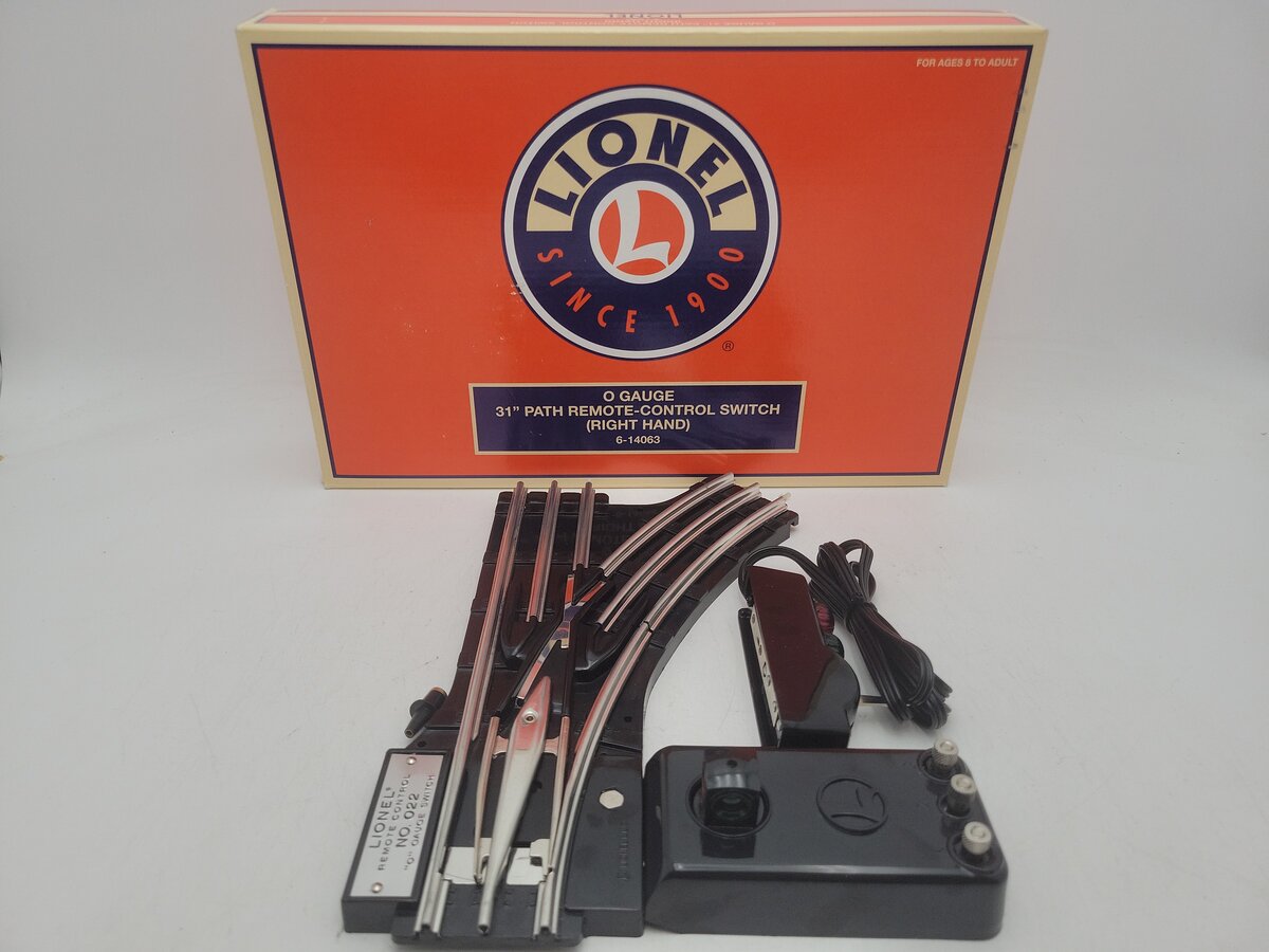 Lionel 6-14063 O 31" Remote-Control 022 Right Hand Switch Turnout EX/Box