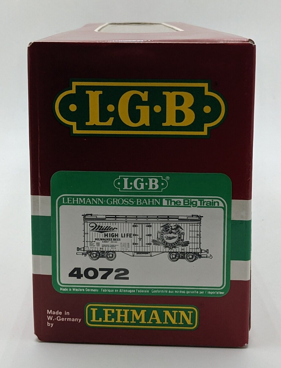 LGB 4072 G Scale Miller High Life Reefer Car #93169 VG/Box