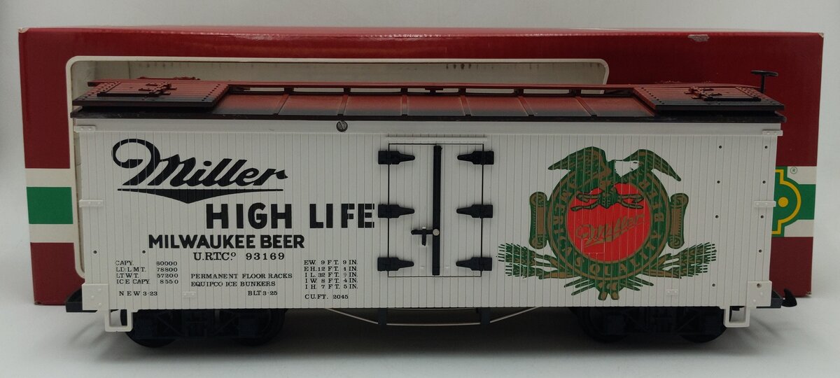 LGB 4072 G Scale Miller High Life Reefer Car #93169 VG/Box