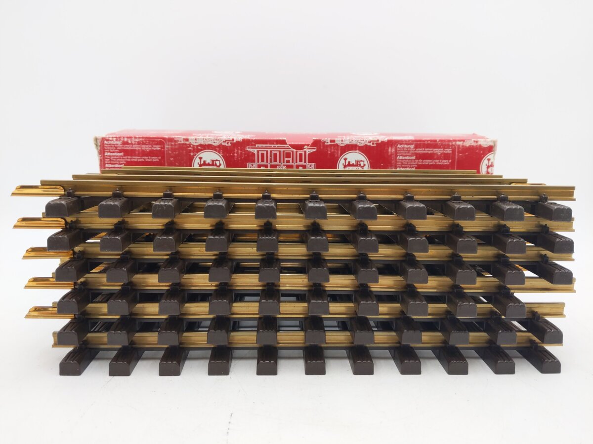 LGB 10000 G Scale 12 Inch Brass Rail Straight Track Sections (Box of 12) EX/Box