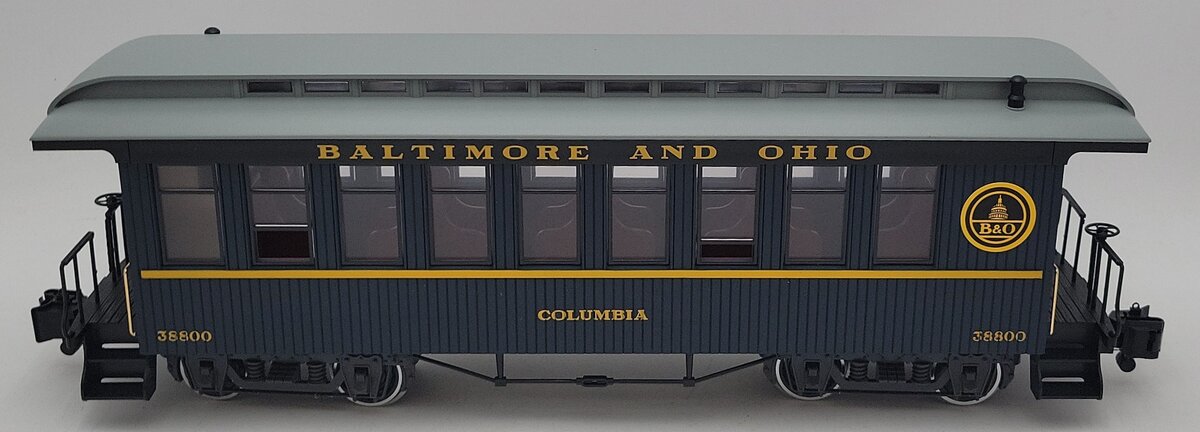 LGB 38800 G Scale Baltimore & Ohio Columbia Illuminated Passenger Car LN/Box