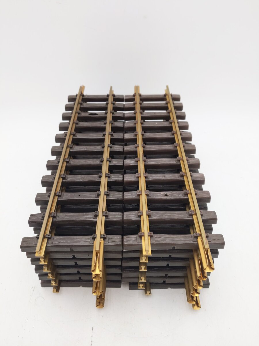 LGB 10000 G Scale 12 Inch Brass Rail Straight Track Sections (12) EX
