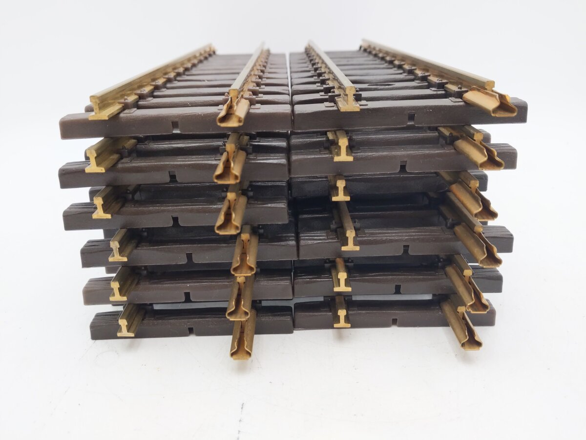 LGB 10000 G Scale 12 Inch Brass Rail Straight Track Sections (12) EX
