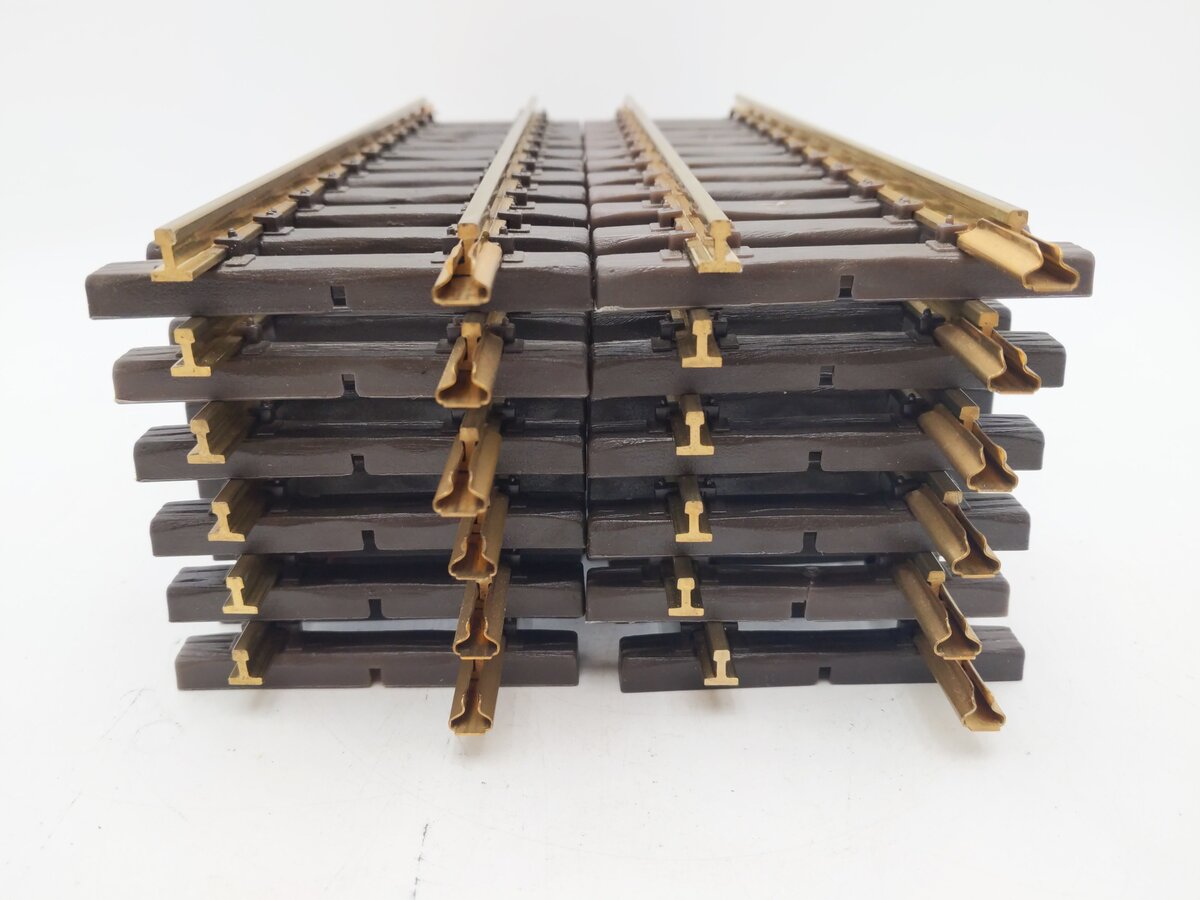 LGB 10000 G Scale 12 Inch Brass Rail Straight Track Sections (12) EX