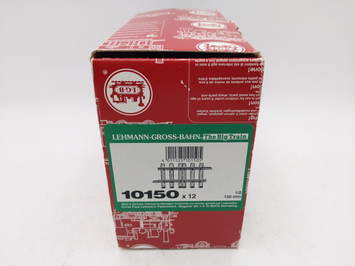 LGB 10150 G Scale 6" Brass 1/2 Straight Track Sections (12) EX/Box
