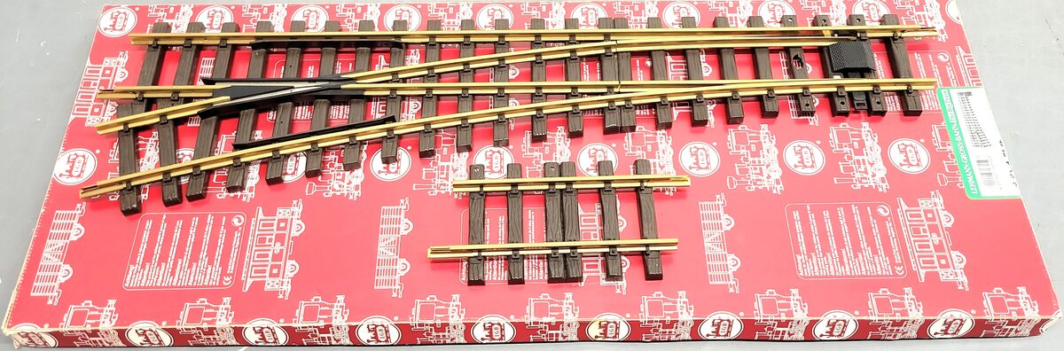 LGB 18150 G R5 15° Left Hand Manual Switch Turnout EX/Box