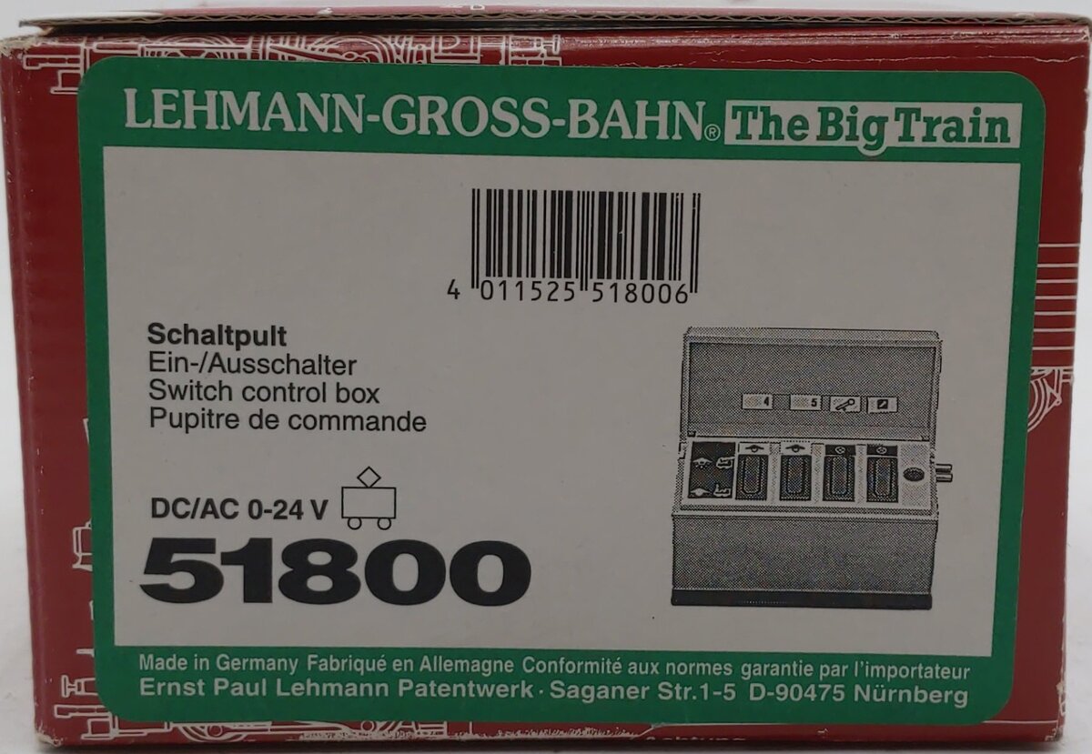 LGB 51800 G Scale On-Off Switch Control Box EX/Box