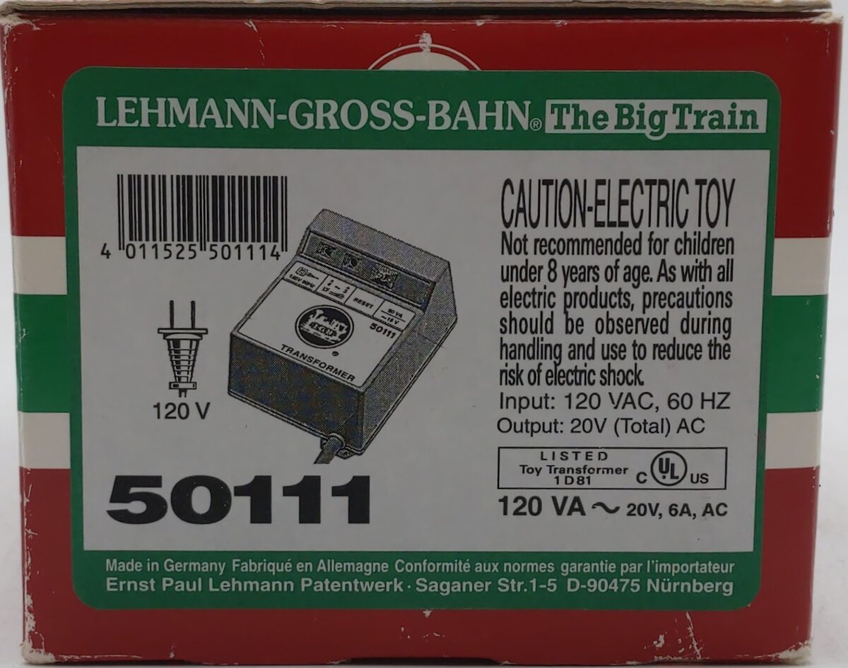 LGB 50111 High Power Output 6 Amp 120 Volt AC Transformer EX/Box