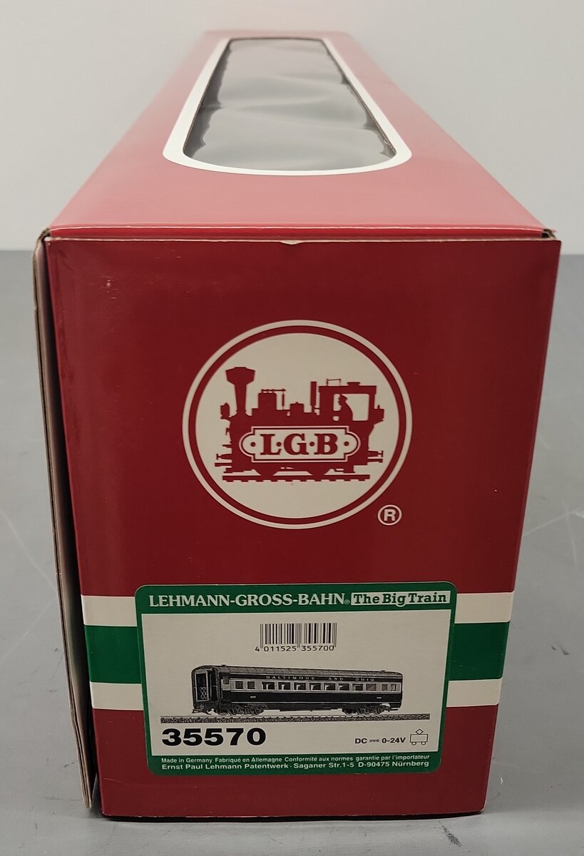 LGB 35570 Baltimore & Ohio Illuminated Passenger Car - Metal Wheels LN/Box