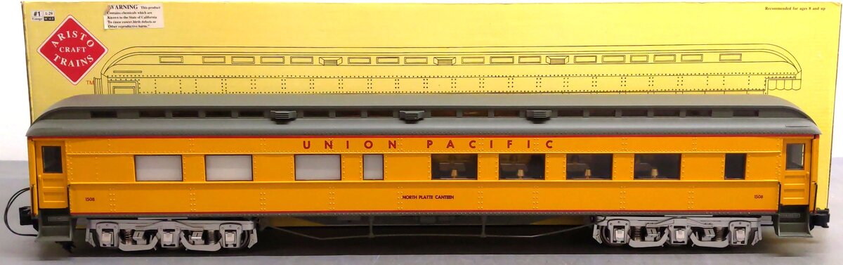 Aristo-Craft 31508 G Scale Union Pacific Heavyweight Diner Car (Metal Wheels) EX/Box