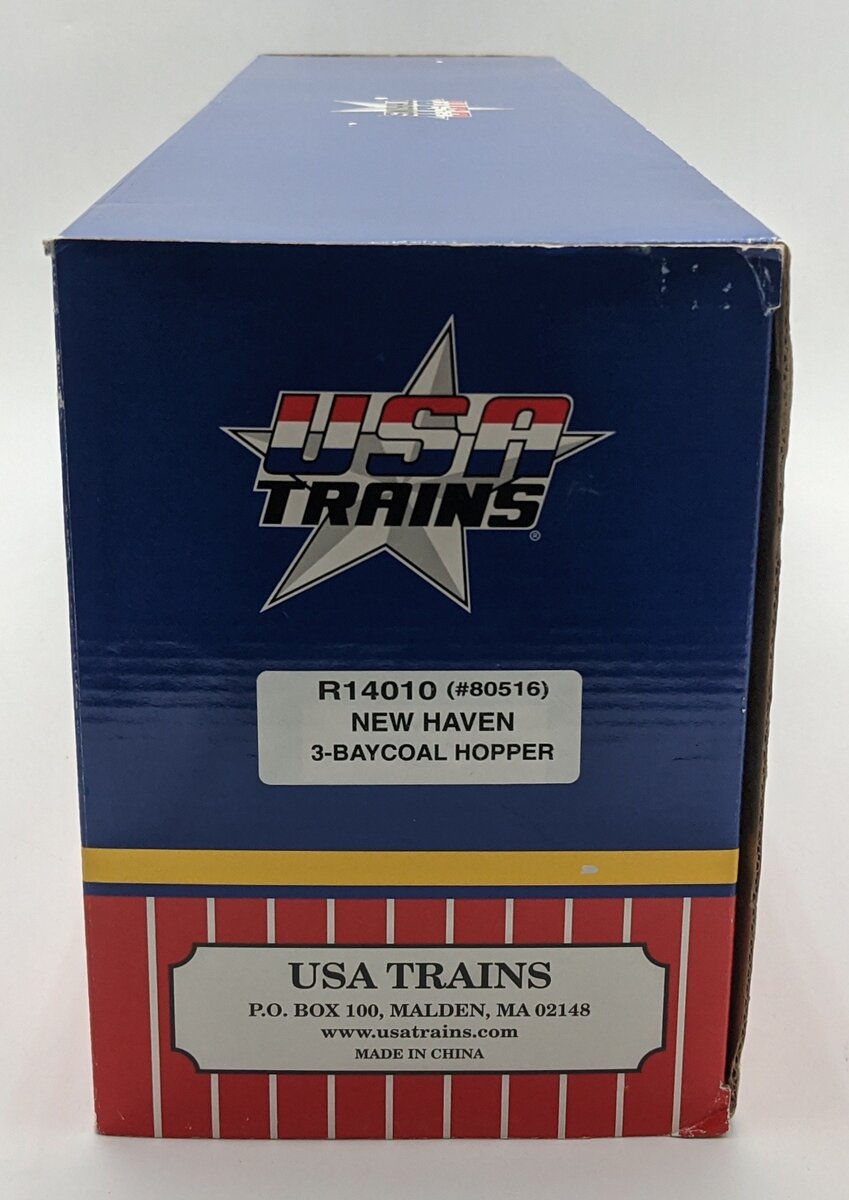 USA Trains 14010 G New Haven 70-Ton 3-Bay Coal Hopper with Coal Load VG/Box