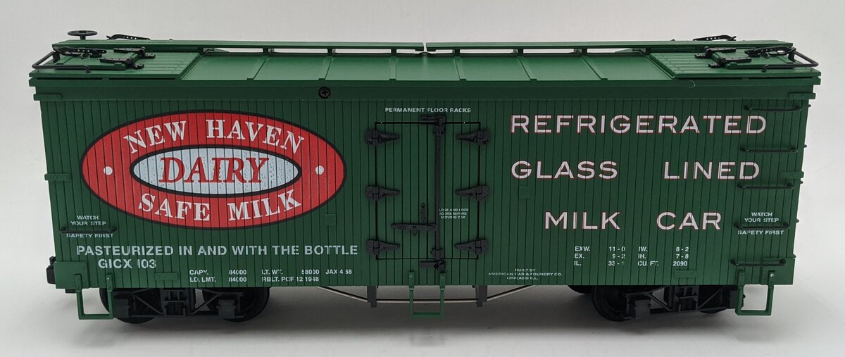 USA Trains 16353 G Scale New Haven Dairy Wood Ice Reefer Car EX/Box
