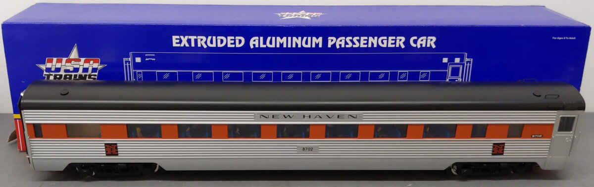 USA Trains 31152 G New Haven Corrugated Aluminum Coach #8702 (Metal Wheels) LN/Box
