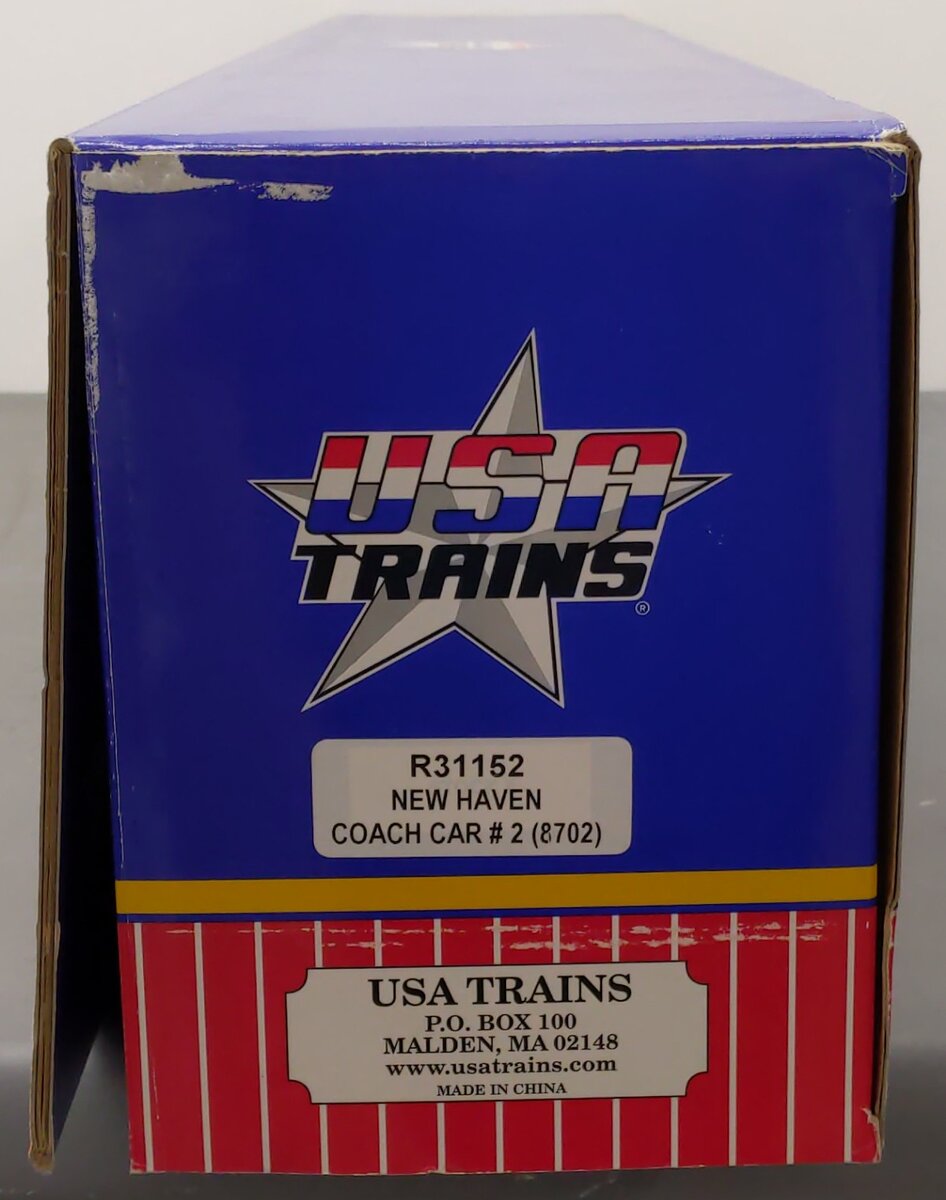 USA Trains 31152 G New Haven Corrugated Aluminum Coach #8702 (Metal Wheels) LN/Box