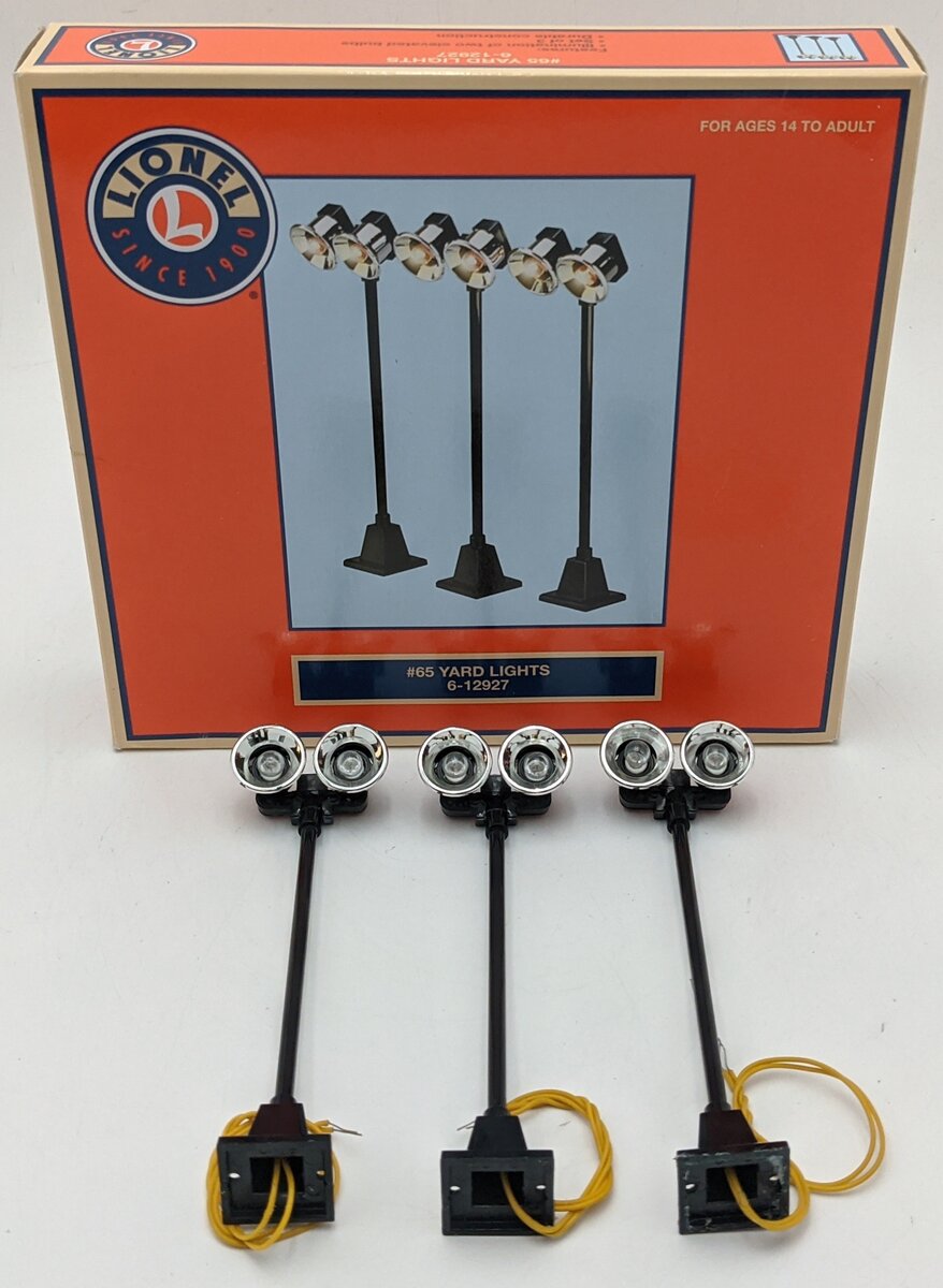 Lionel 6-12927 O Dual Illuminated #65 Yard Lights (Set of 3) EX/Box