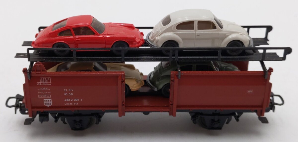Marklin 4613 HO Scale Auto Transport Car w/ Automobiles EX/Box
