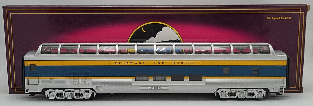 MTH 20-6779 O Delaware & Hudson "Montreal" 70' ABS Full Length Vista Dome Car LN/Box