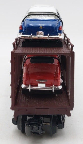 MTH 30-7628 O Gauge Auto Carrier Flatcar with 4 Ertl Cars #4952 EX/Box