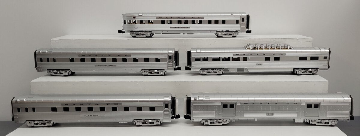 MTH 20-65115 O Santa Fe 70' Streamlined Ribbed Sided Passenger Car Set LN/Box