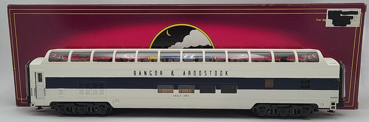 MTH 20-67075 Bangor & Aroostook 70' Streamlined Full Length Vista Dome- Smooth EX/Box