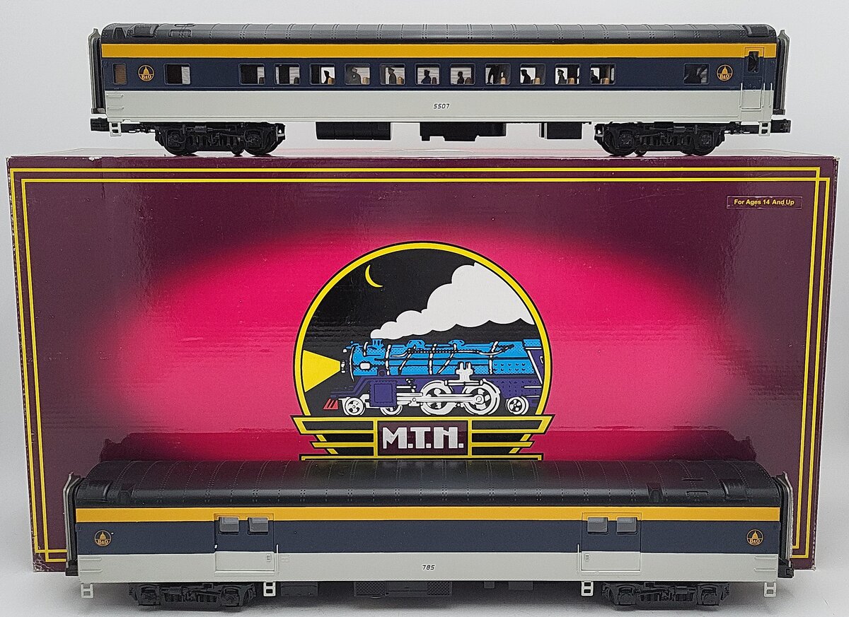 MTH 20-69132 B&O 70’ Streamlined Baggage/Coach Passenger Car Set