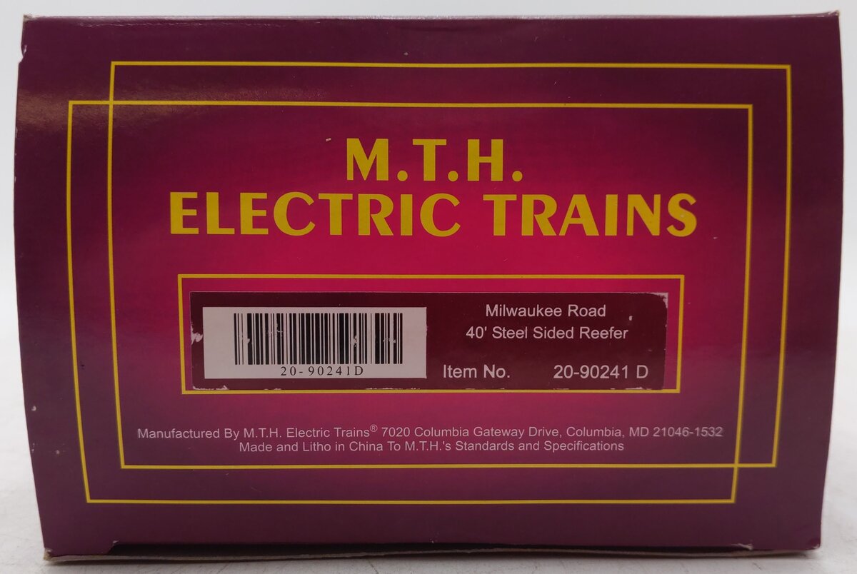 MTH 20-90241 D O Gauge Milwaukee Road 40' Steel Sided Reefer #4317 EX/Box