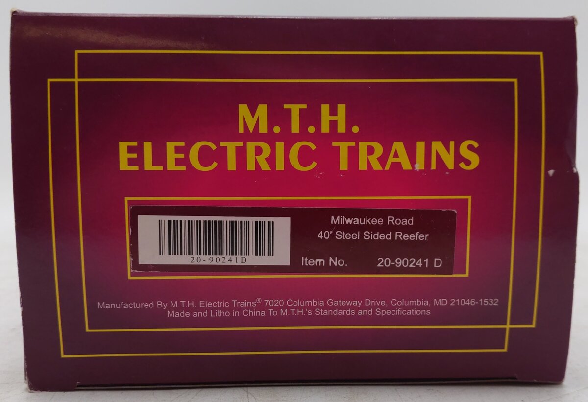 MTH 20-90241 D O Gauge Milwaukee Road 40' Steel Sided Reefer #4317 EX/Box