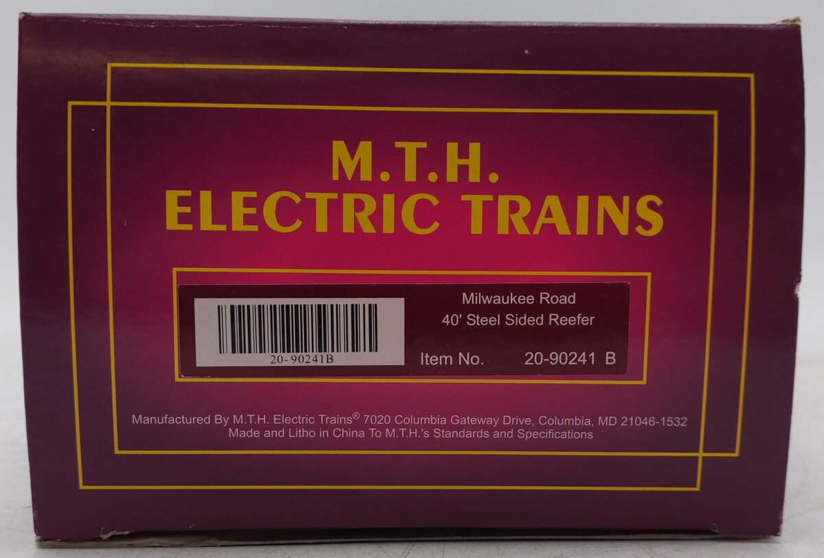 MTH 20-90241 B O Gauge Milwaukee Road 40' Steel Sided Reefer #4312 EX/Box
