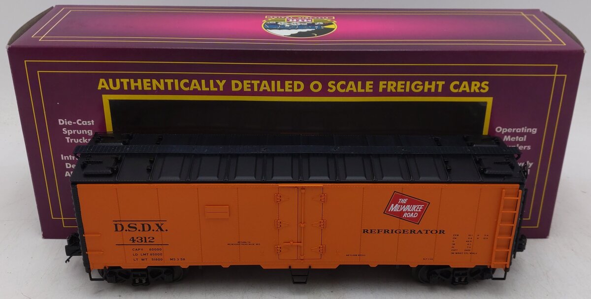 MTH 20-90241 B O Gauge Milwaukee Road 40' Steel Sided Reefer #4312 EX/Box