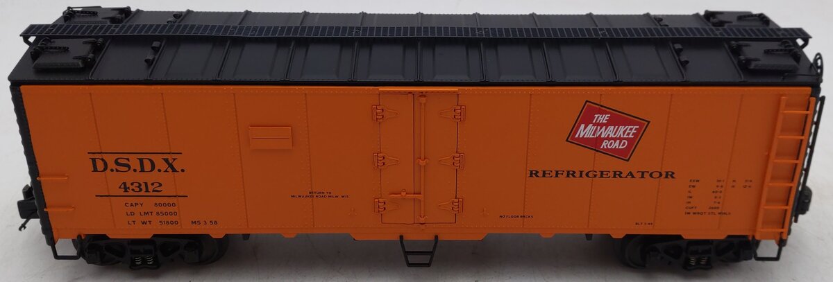 MTH 20-90241 B O Gauge Milwaukee Road 40' Steel Sided Reefer #4312 EX/Box