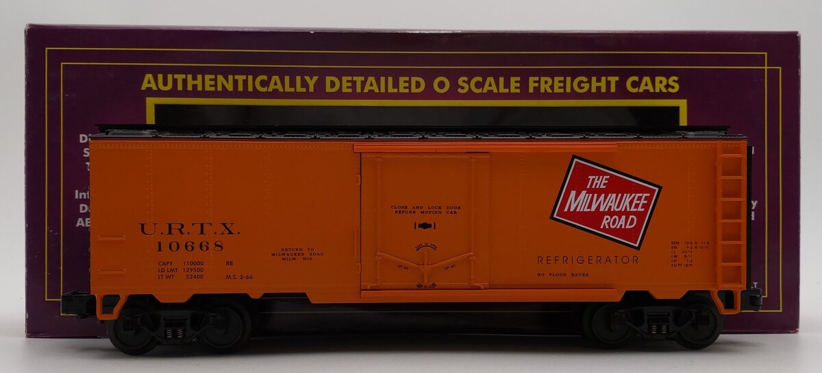 MTH 20-94057 O Gauge Milwaukee Road 40' Reefer Car #10668 LN/Box